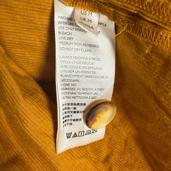 Maeve Anthropologie Maria Corduroy Babydoll Button Back Blouse Size Medium - Picture 10 of 10